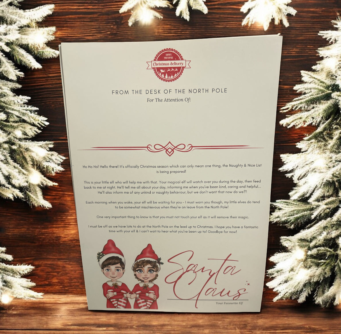 Elf’s are back letter A4