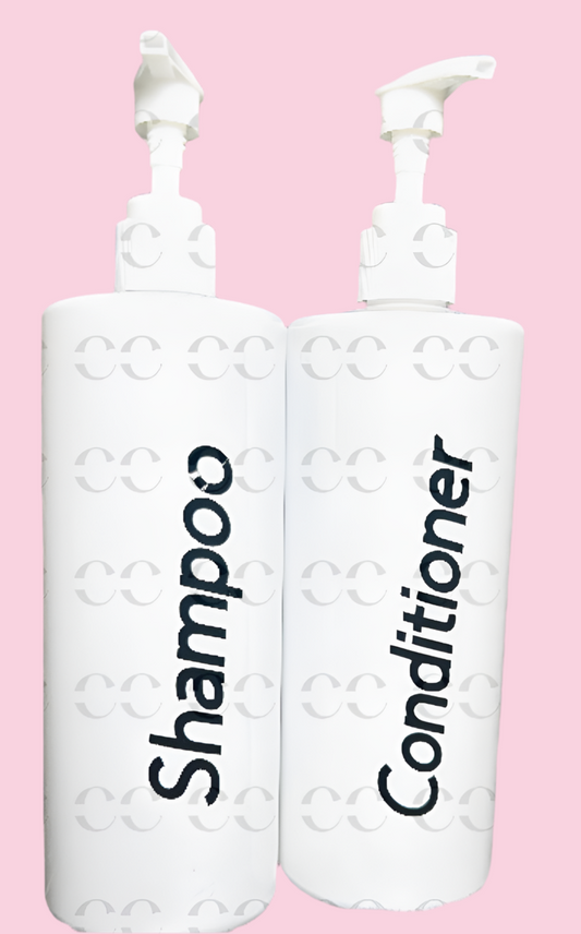 Personalised shampoo & conditioner bottles