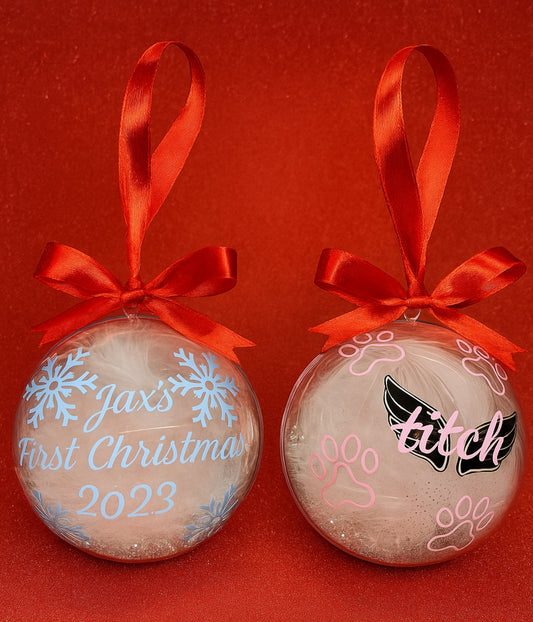 Perosnalised Christmas baubles