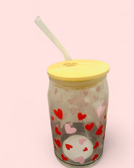 Love heart glass cup