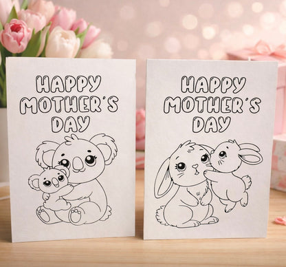 Mother’s Day colouring card koala or bunny